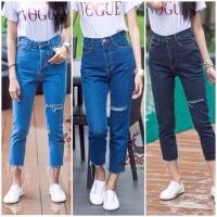 ราคา กางเกงยีนส์ทรงบอย เป็นงานป้ายกวาง ผ้าดีมาก ผ้าไม่ยืด ใส่สบายทรงสวยมากราคาเบาๆ (2202718814)