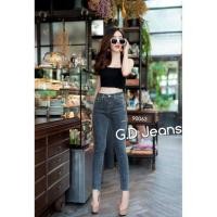 ราคา กางเกงยีนส์ทรงสกินนี่ ขาเดฟผ้ายืดเอวสูงตัดปลายขา 90063 (2213819347)