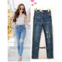 ราคา กางเกงยีนส์ทรงเดฟ ป้ายWOWเป็นผ้ายืดเอวสูง ทรงสวยมาก (6412116540)