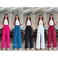 ราคา กางเกงขากระบอก เอวสูง ดีเทลหูเข็มขัด กระดุมหน้า (25117831085)