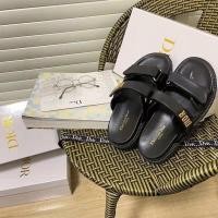 ราคา Dior 2023 รองเท้าแตะชายหาดอเนกประสงค์ 9YE3 รองเท้าแตะหนังแบน (28605296736)