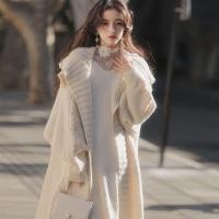 ราคา คลังสินค้าพร้อม จัดส่งด่วน French Retro Lapel เสื้อกันหนาวยาวถักเสื้อสเวตเตอร์ถักสไตล์ขี้เกียจแฟชั่น ins All Match Chanel สไตล์ (29006582246)