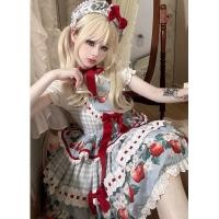 ราคา Original Lolita Heavy Industry Chic Lolita สลิง Lolita สไตล์หวานชุดเจ้าหญิงภาษาฝรั่งเศสคํา Age Reduction Lolita กระโปรงพอง Niche Design Feel แฟชั่น All Match ins (27003880105)