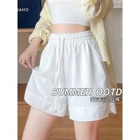 ราคา กางเกงขาสั้นเอวสูงสไตล์ยามร้อน ผ้าไหมเย็น กระโปรงขากว้าง 5 ส่วน สไตล์ฮันบุน สำหรับออกกำลังกาย (26407017462)