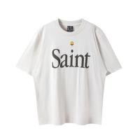 ราคา Saint Michael Rainbow Apple Chest Letter โลโก้พิมพ์ Casual Pure Cotton ผู้ชายผู้หญิงเสื้อยืดแขนสั้น (25029033117)