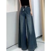 ราคา ในสต็อก กางเกงยีนส์ใหม่ย้อนยุคสไตล์ฮ่องกงสำหรับผู้หญิงฤดูร้อนเอวสูงหลวมปกปิดเนื้อกางเกงขากว้างตรงบาง (28206574516)