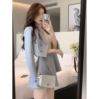 ราคา Haze Blue Chanel สไตล ์ เสื ้ อสูทสั ้ นหญิงเกาหลีรุ ่ น 2024 ฤดูใบไม ้ ผลิฤดูใบไม ้ ร ่ วงสไตล ์ ใหม ่ เอวสูงกระโปรงทรงเอ (25527088296)