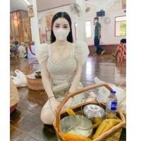 ราคา ส่งต่อ เดรสลูกไม้แต่งแขนซีทรู ไซส์ XL งานป้าย ใส่ครั้งเดียว (22422085104)