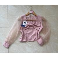 ราคา ใหม่มือ1 เสื้อดรอปผ้าทอ สก็อตฟ้า อกได้ 34 งานป้าย hello (20761509757)