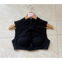 ราคา ส่งต่อ เสื้อครอปสั้นสีดำ ทรงแต่งบราฟองน้ำ แนวสปอร์ต งานซิปหลัง ผ้าtopshop หนานุ่ม ไซส์M อก34 งานป้าย BT Studio (20682434242)