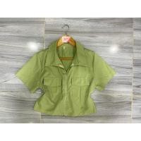 ราคา ส่งต่อ เสื้อครอปสั้นแขนกุด สีเหลือพาสเทล ลายมัดย้อม แต่งกระดุมดอกไม้ อกได้36 งานป้าย ไอจี cute cotton ผ้าดี ใส่สวย (24607484369)