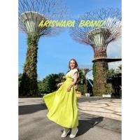 ราคา ใหม่มือ1 เซ็ท2ชิ้น เสื้อครอปสั้นสีขาว เอี๊ยมกระโปรงยาวสีเขียวมะนาว งานสม้อคหลัง ฟรีไซส์sml ใส่ได้ งานป้าย Ariswara band (29950471216)