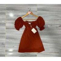 ราคา ใหม่มือ1 เดรสสั้น มินิเดรส แขนตุ๊กตาสีส้มอิฐ งานสม้อคเปิดหลัง ไซส์sm งานป้าย mika band ผ้าดี ทรง สี ตามภาพ (28656538476)