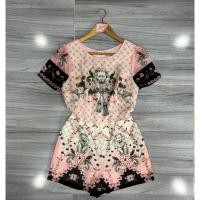 ราคา ส่งต่อ จั้มสั้นผ้าชีฟองสีชมพูแต่งลายสไตล์วินเทจ มีซับใน ซิปหลัง ไซส์m งานป้าย lolita ผ้าดี ทรง สี ตามภาพ (27450671056)