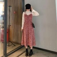 ราคา ส่งต่อ เดรสสายเดี่ยวยาวผ้ากำมะหยี่ลายดอกสีเชอร์รี่ ซิปหลัง ไซส์smlต้นๆใส่ได้ งานป้าย w w ผ้าดี ทรง สี ตามภาพ (25915769177)