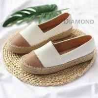 ราคา รองเท้าทรงสวมหนังนิ่ม สไตส์Espadrilles เสริมส้น D620903 (5858386337)
