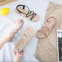 ราคา รองเท้าแตะรัดส้น พื้นยางพาราลายเปีย สายหนัง wiky 01 (2366504452)