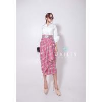 ราคา กระโปรงผ้าไทย ทรงจีบ เนื้อฝ้ายทอลาย เป็นแบบประยุกต์ดูร่วมสมัย ดูเก๋ (24866530391)