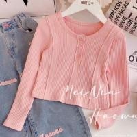 ราคา X F 24053 เสื้อท็อป สีชมพู สไตล์เกาหลีตะวันตก สําหรับผู้หญิง (24767045308)