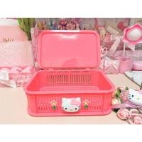 ราคา ตะกร้าสีชมพูคิตตี้ตะกร้าใส่ของตะกร้าจัดระเบียบสีชมพู (6692741379)