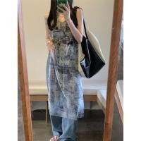 ราคา เอ็กซ์ซี สินค้าใหม่เสื้อชั้นชุดผู้หญิงฤดูร้อนหลวมเสื้อกั๊กแขนกุดสลิงผ้าโปร่งกระโปรงยาวด้านนอก (27105656801)