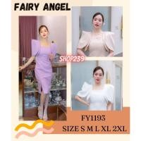ราคา Iงานป้าย Fairyangel 1193 S XL ป้ายแท้ มี 4 ไซส์ เดรสสั้นสีพื้น เดรสออกงาน แขนกลีบบัว (21382773283)
