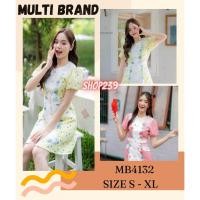 ราคา Iงานป้าย Multibrand 4132 S XL ป้ายแท้ มี 4 ไซส์ ชุดเดรสสั้นคอปกลูกไม้ ลายดอก กระดุมหน้า (20982208952)