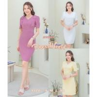 ราคา S XL 1013 งานป้าย Dress World ชุดเดรสสั้นสีพื้น แต่งโบว์ไหล่ เก๋มากจ้า ใส่ได้ทุกงานจ้า (22141038571)