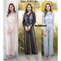 ราคา Iงานป้าย Multibrand 5024 S XL ป้ายแท้ มี 4 ไซส์ เซทเสื้อเชิ้ตลูกไม้ซีทรู กางเกงลูกไม้ขายาว (22436579584)