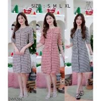 ราคา S XL 9286 งานป้าย Dress World ชุดเดรสสั้น ลายสก๊อต แขนศอก แต่งกระเป๋า น่ารักฝุดๆ ไปเลยจ้า (19368296786)