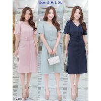 ราคา Iงานป้าย Multibrand 3001 S XL ป้ายแท้ มี 4 ไซส์ ชุดเดรสสั้นกระดุมหน้า เข็มขัด (5942447060)