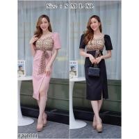 ราคา Iงานป้าย Fairyangel 1111 S XL ป้ายแท้ มี 4 ไซส์ ชุดเดรสสีพื้น ผ่าหน้า แต่งผ้ามุ้งอก ลายจุด (13190134264)