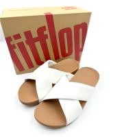 ราคา รองเท้า fitflop รุ่น Lulu Cross Slide Sandals leather สีขาว 37 (24376617407)