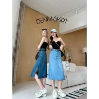 ราคา Denim Skirt กระโปรงยีนส์ยาวผ่าข้าง (22156848766)
