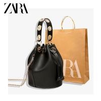 ราคา Zara ใหม่ กระเป๋าสะพายไหล่ ทรงบักเก็ต แต่งสายโซ่คล้อง ขนาดเล็ก สําหรับผู้หญิง (25474778105)