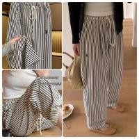 ราคา พร้อมส่ง กางเกงขายาวPolo ผ้านิ่มใส่สบาย ฟรีไซส์ เอวยางยืด โปโล ใส่สบาย กางเกงแฟชั่นลายทาง (29501009035)