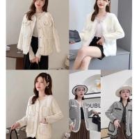 ราคา พร้อมส่งจากไทย เสื้อคลุมสไตล์ชาแนลผ้าทวิตสวยหรู เสื้อกันหนาว (23586687493)