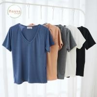 ราคา Moonyshop เสื้อยืดคอวีผ้าร่อง เสื้อสาวอวบ มินิมอล ฟรีไซส์ อก 35 42 นิ้ว ผ้านิ่ม ใส่สบาย 544 (26151441476)