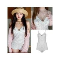 ราคา จั้มสายเดี่ยว บอดี้สูทผู้หญิง S XL ลายดอกไม้น่ารัก มีฟองน้ำสายปรับระดับได้ (24134030058)
