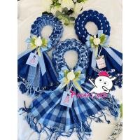 ราคา มาลัยผ้าย้อมครามแท้สกลนคร คลุมไหล่ ผ้าพันคอ 40 180 ซม สุ่มลาย (19829779364)