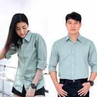 ราคา takayay brand เสื้อเชิ้ต สีชาเขียว 36 54 นิ้ว ผ้าคอตตอนทวิล เสื้อเชิ้ตพาสเทล (4393818333)