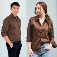 ราคา takayay brand เสื้อเชิ๊ต สีช็อคโกแลต 36 54 นิ้ว เสื้อเชิ้ตสีเอิร์ธโทน ผ้าคอตตอนทวิล (20625741710)