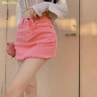 ราคา Hot sale กระโปรงผ้ายีนส์สีชมพูผู้หญิง 2022 ใหม่ กระเป๋าเอวสูง ทรงเอ กระโปรงสั้นทรงเอ มีกางเกงเซฟตี้ (28850026591)