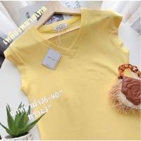 ราคา 025 เสื้อยืดยูนิโคล่คอวีแขนล้ำใส่ทับในสวย (24500511372)