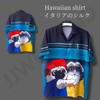 ราคา เสื้อเชิ้ตแขนสั้น ทรงฮาวาย แนวลาย แมวนำโชค JJ053 (25916003810)