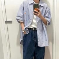 ราคา CARHARTT พร้อมสต็อก คาร์ฮาร์ต โลโก้ปักป้ายลายแขนสั้นผ้าฝ้ายซ้อนพื้นฐานอเนกประสงค์คุณภาพสูงเสื้อคู่ (29950879305)