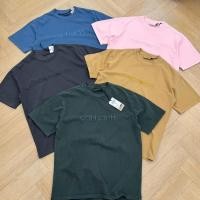 ราคา Carhartt Washed Distressed ปักโลโก้ตัวอักษรแขนสั้นเสื้อยืดอินเทรนด์ Retro High Street ลําลองหลวมรอบคอด้านบนอเนกประสงค์ (29005445031)