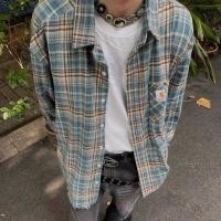 ราคา Ready Stock Blue Red Carhartt ปักโลโก ้ Gingham พู ่ ออกแบบทําลายร ้ อยเสื ้ อแขนยาว Unisex (22664644890)