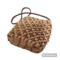 ราคา กระเป๋าสะพายข้างเชือกถัก Macrame Size L Size XL งาน Hand Make (23344680459)