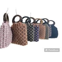 ราคา กระเป๋าถือเชือกถัก Macrame หูไม้ Size L งาน Hand Make มีหลายสี หลายลาย (20780571387)